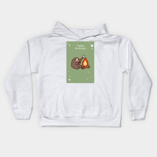 Happy Birthday Campfire Sloth Kids Hoodie